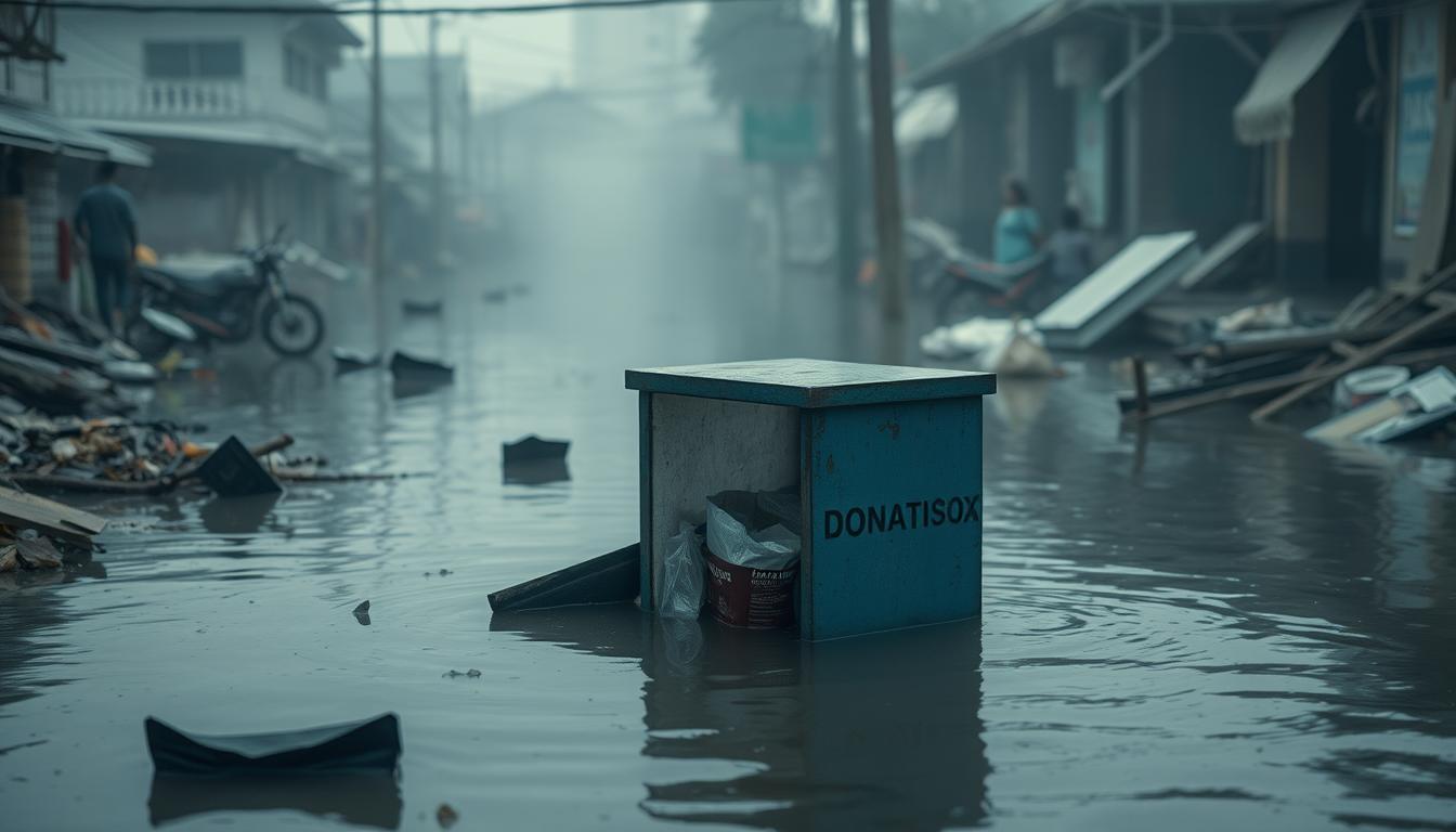 Uang Kotak Amal Terendam Banjir di Jakarta Selatan
